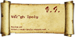 Végh Ipoly névjegykártya